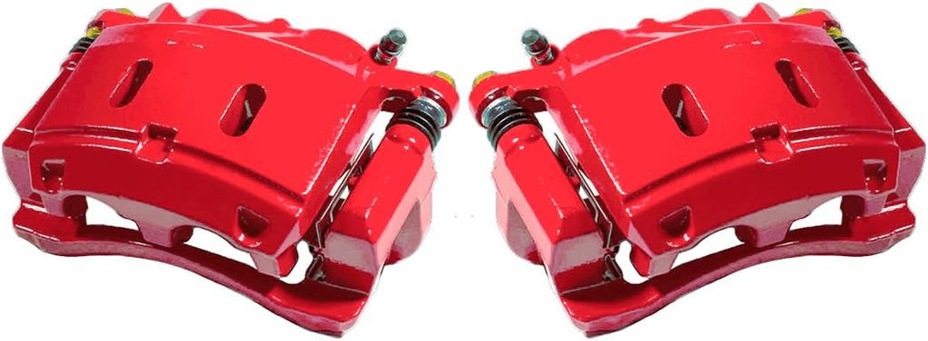 Red Powder Coated Semi-Loaded Caliper Assembly Pair Set E9712