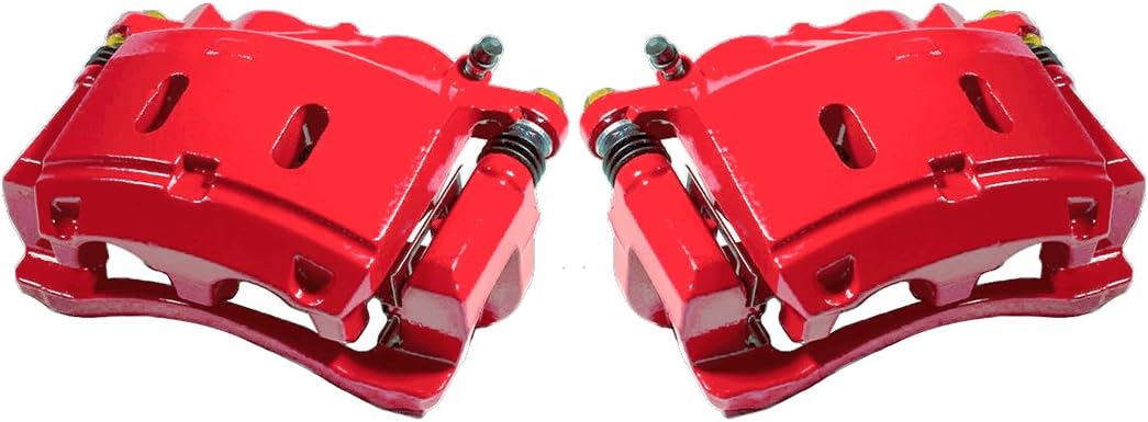 Red Powder Coated Semi-Loaded Caliper Assembly Pair Set E9712