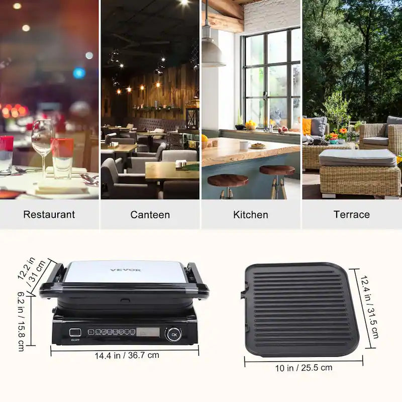 Commercial Electric Griddle 1800-Watt Stainless Steel Grill E394
