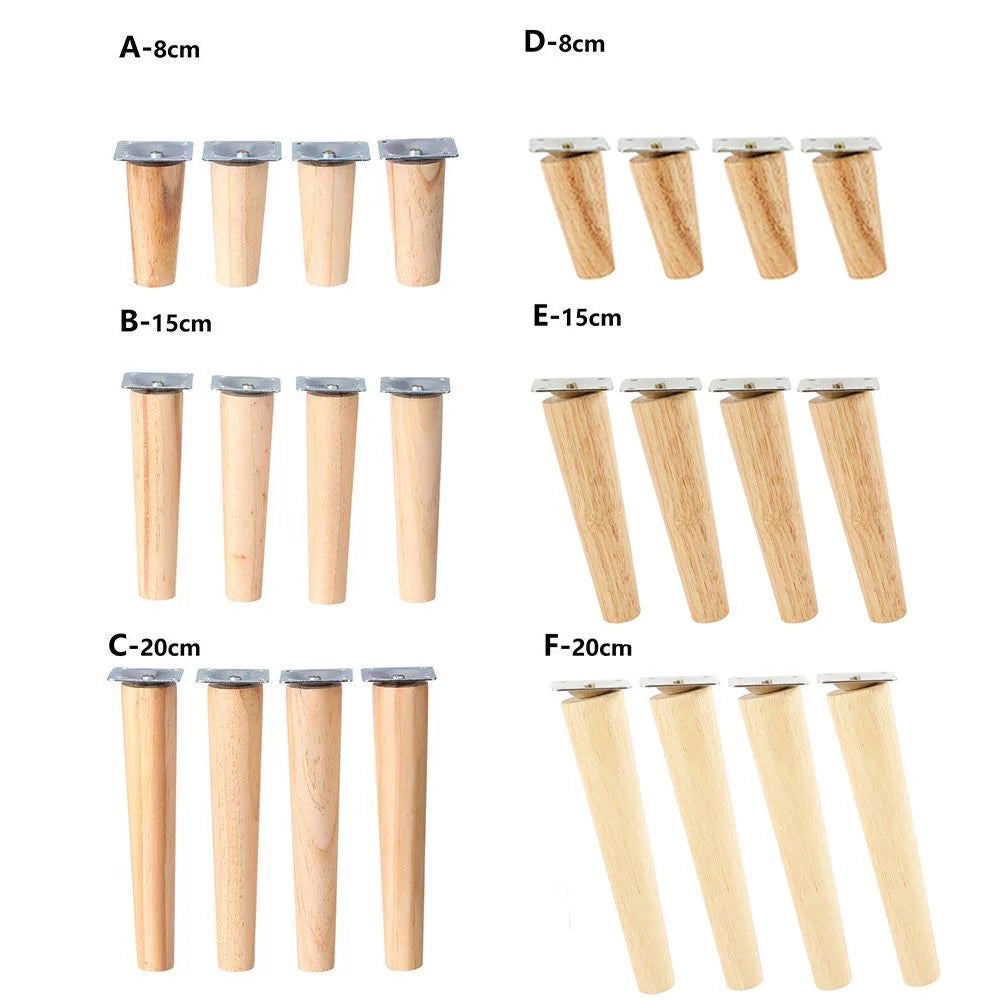 4Pcs Wooden Furniture Legs 15CM Straight Foot Z632217