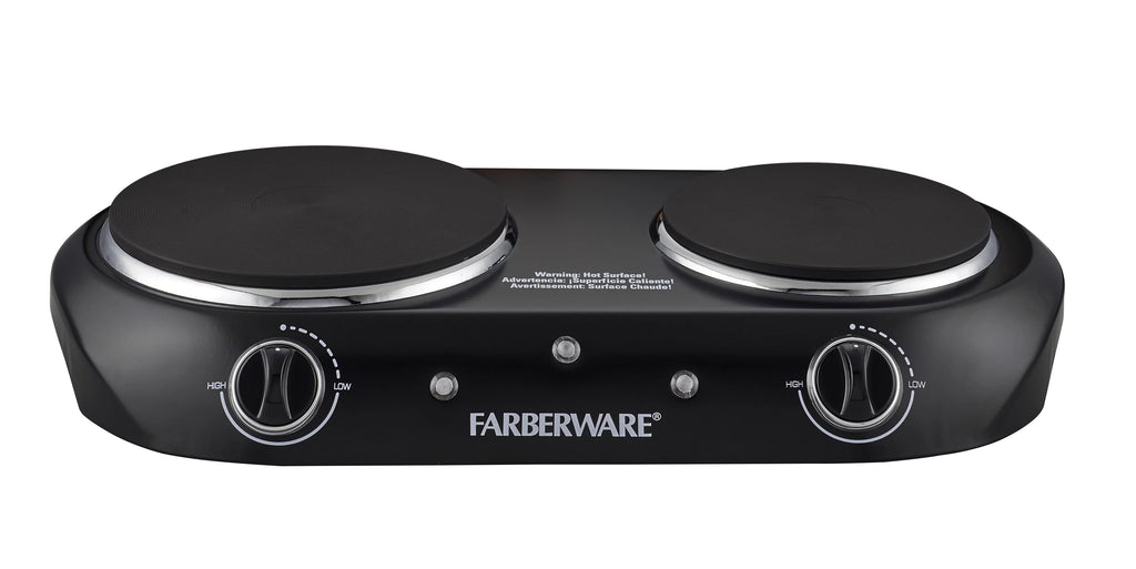 Black Double Burner Electric Cooktop Y22099