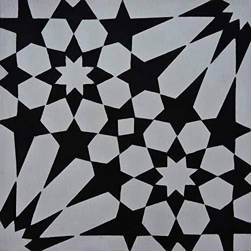 8x8 Handmade Cement Grey Black Tile R21581
