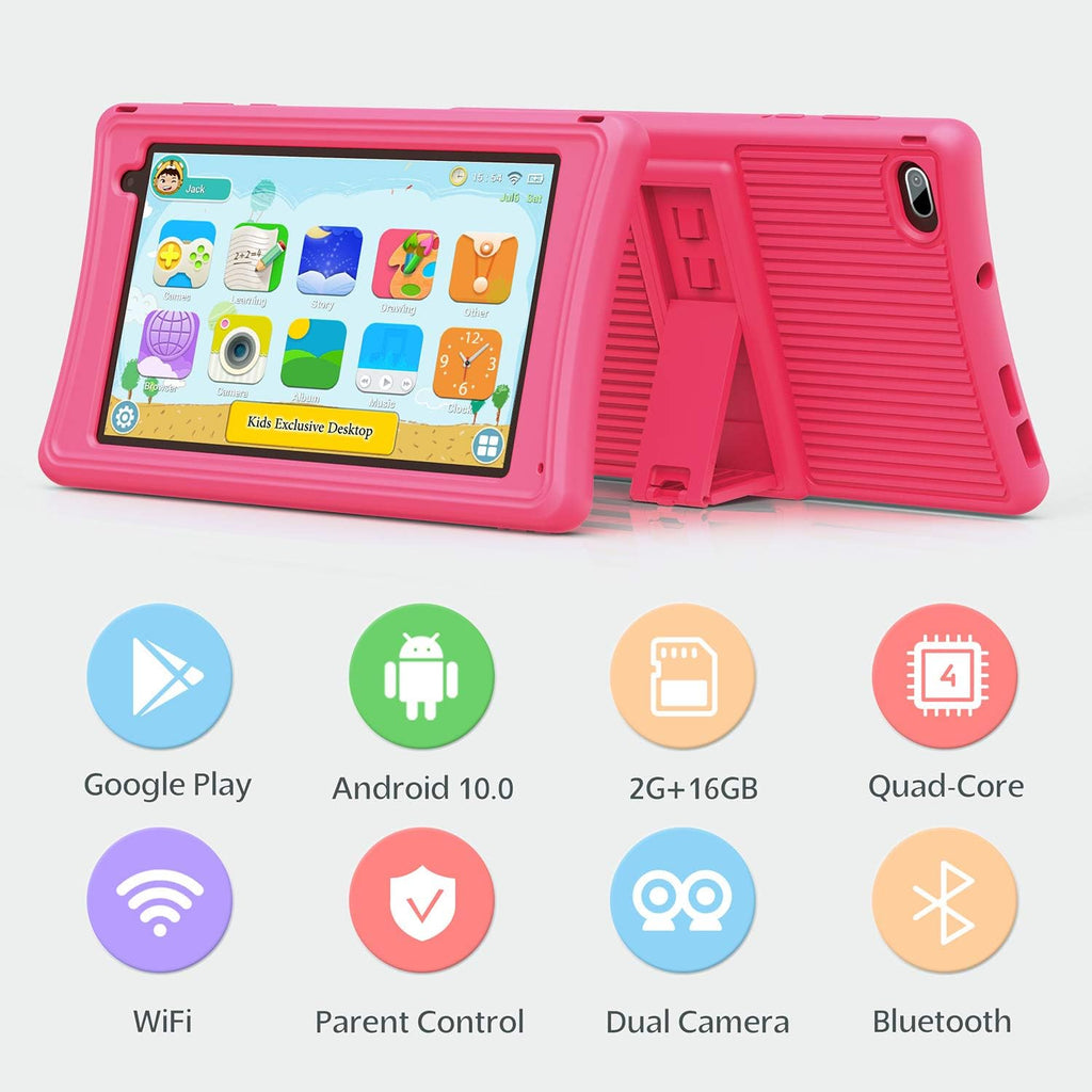 Kids Tablet 7 inch Pink Dual Cameras Pack of 2 B833087