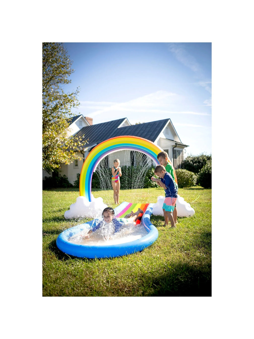 Giant Inflatable Rainbow Arch Sprinkler with Cloud Base R1015