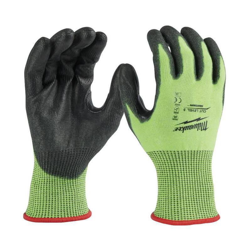 High Visibility Level 5 Cut Resistant Polyurethane Dipped Work Gloves 12-Pack T612378