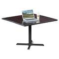 Solid Wood Top Table 42x22W Ash Distressed Finish Black Base E916356