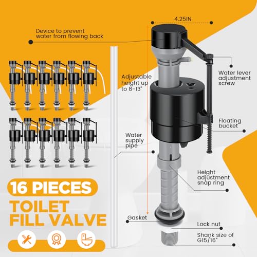 8 Pieces Toilet Fill Valve Tank Replacement Kit Q598
