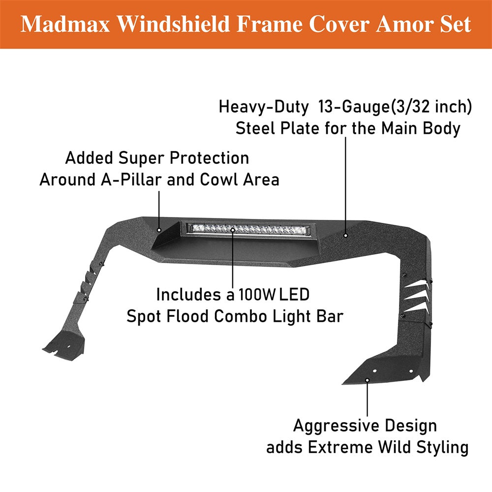 Black Windshield Visor Frame Cover V492