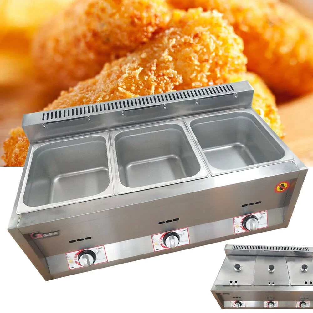Commercial 18L 3-Pan Gas Fryer C357437