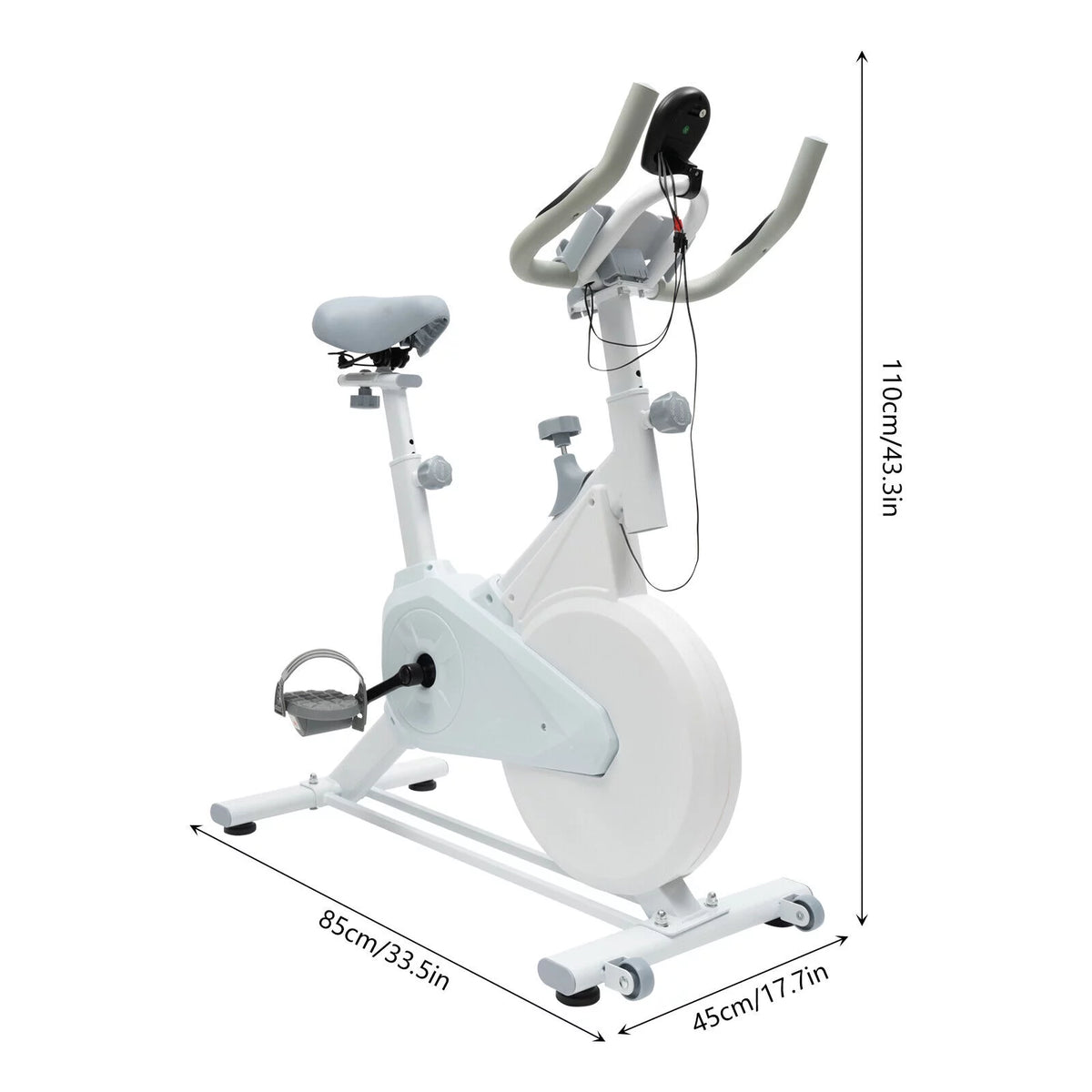 Indoor Cycling Exercise Bike White U822727