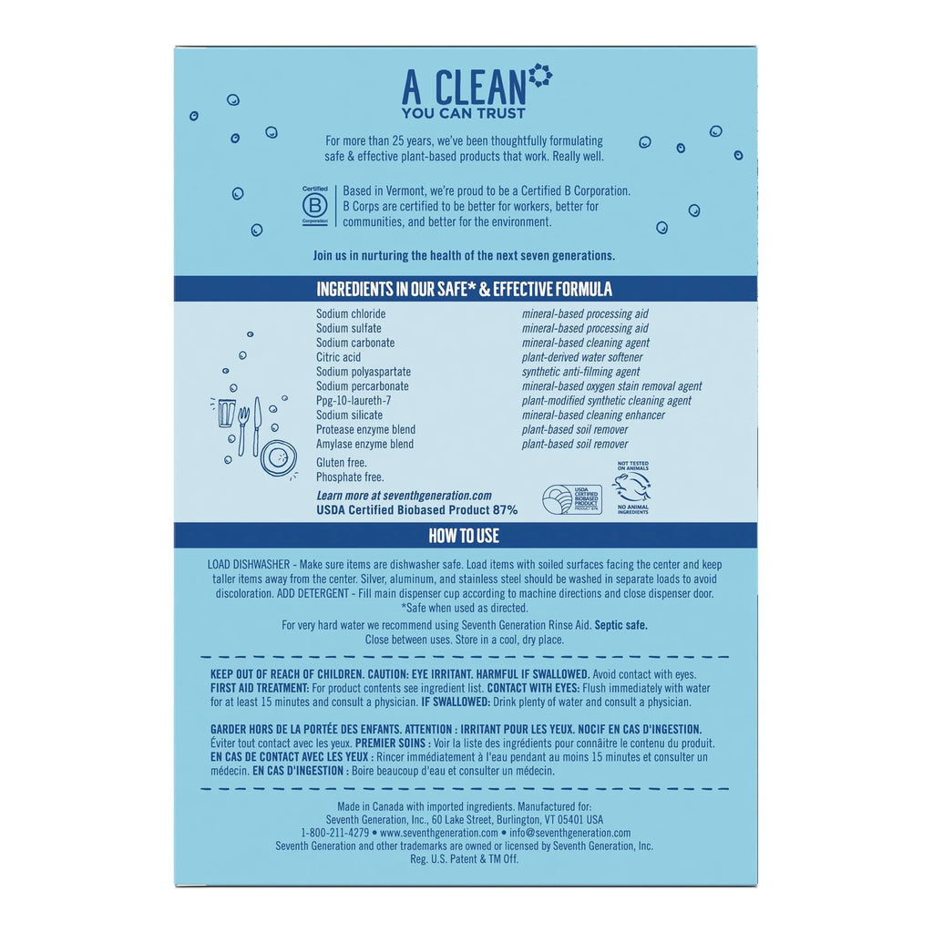 Free and Clear Dishwasher Detergent, 75 oz D22262