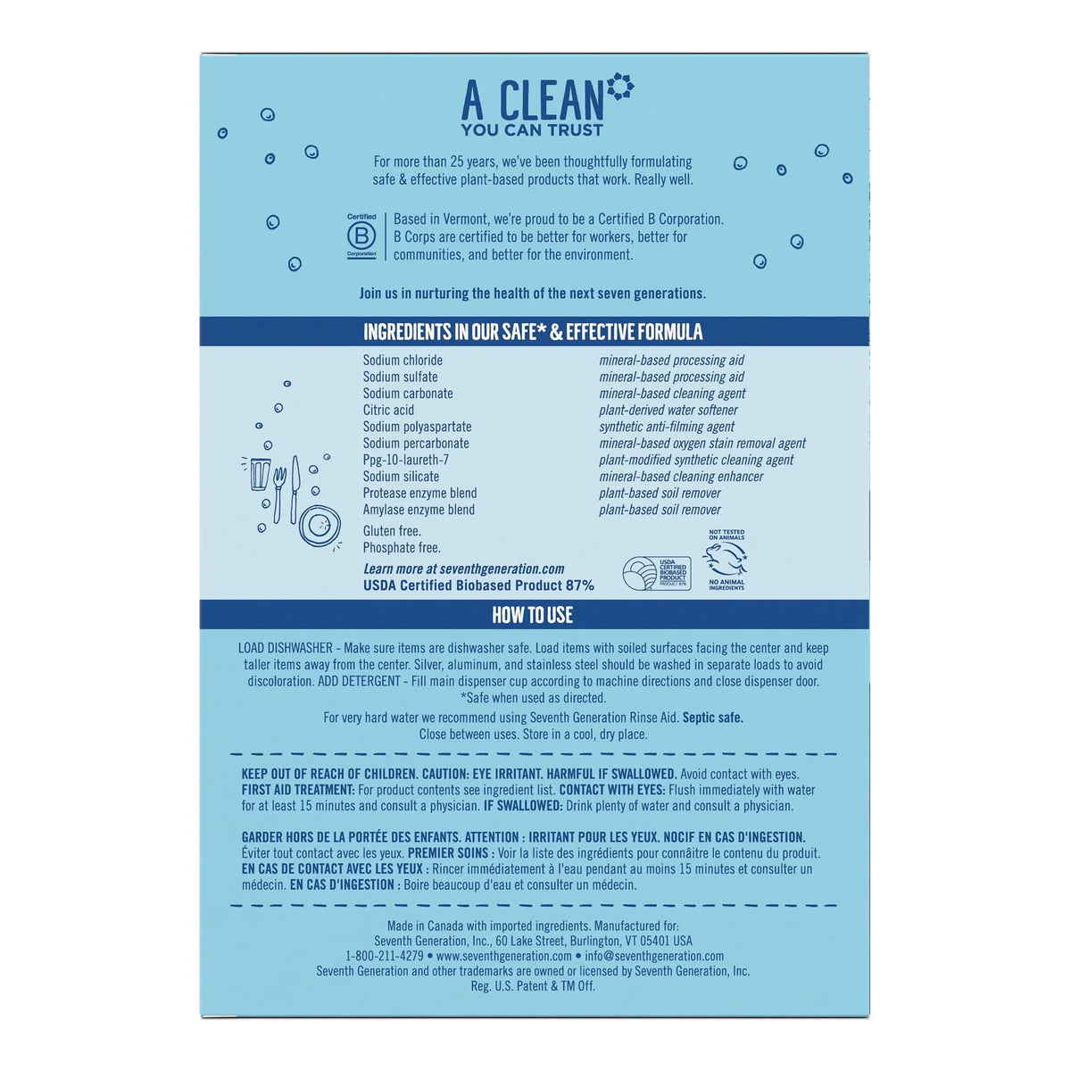 Free and Clear Dishwasher Detergent, 75 oz D22262