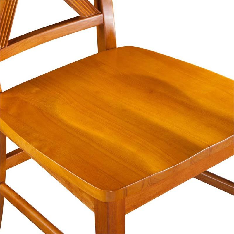 Caramel Latte Wood Seat Pub Chairs Set of 2 E529