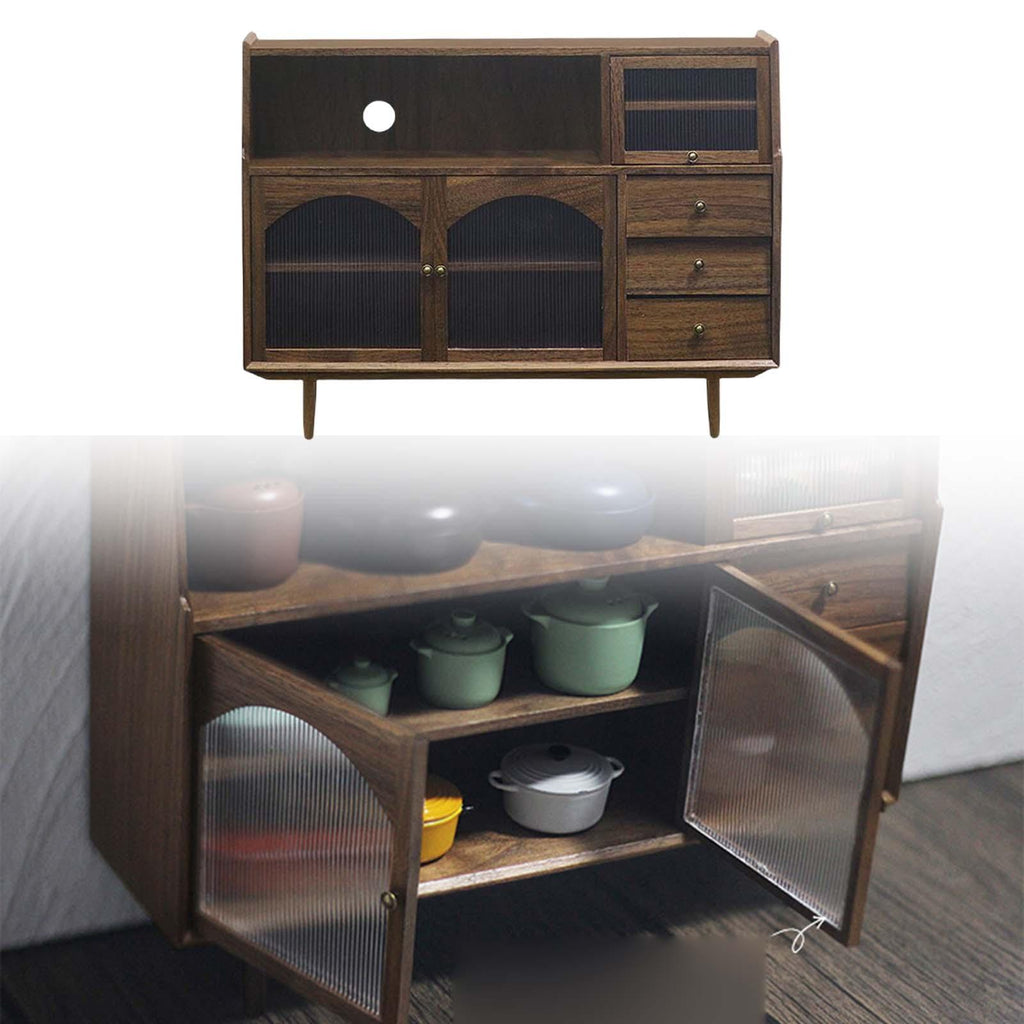 Walnut Dollhouse Miniature Sideboard Cabinet B10436