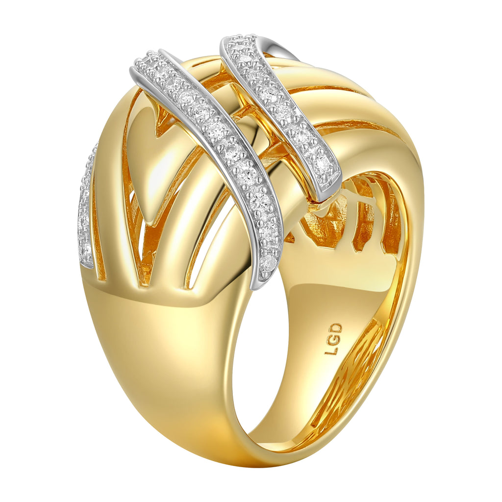 18K Gold Plated Sterling Silver Lab Grown Diamond Ring Z2943