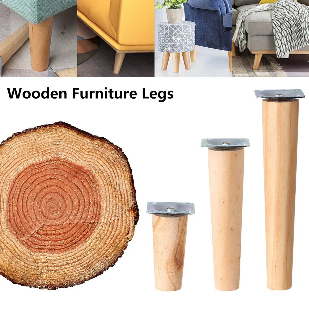 4Pcs Wooden Furniture Legs 15CM Straight Foot Z632217