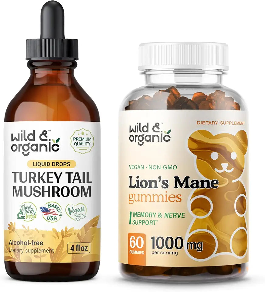 Turkey Tail Tincture 4 fl oz & Lion's Mane Gummies T214