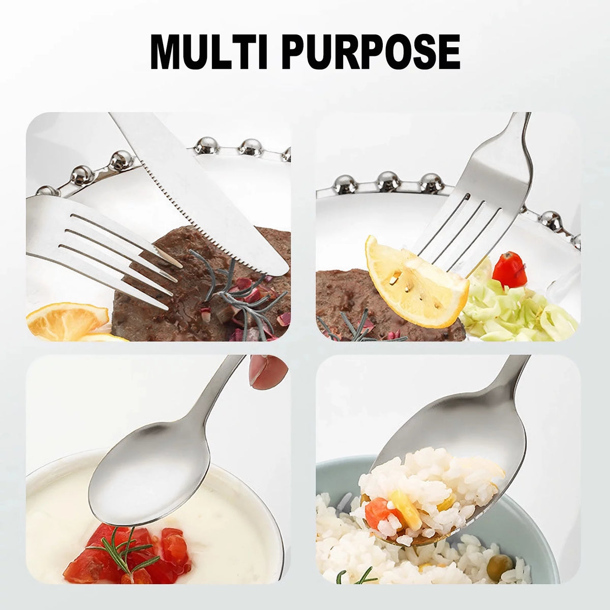 30 Piece Stainless Steel Silverware Set H96486