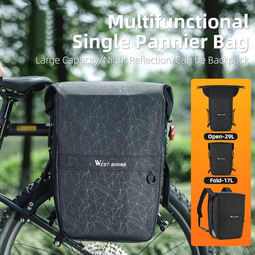 Expandable Bike Rear Storage Bag Backpack Z4744