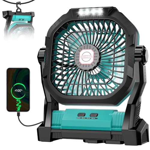 Rechargeable 20000mAh Portable Camping Fan with LED Light V3889