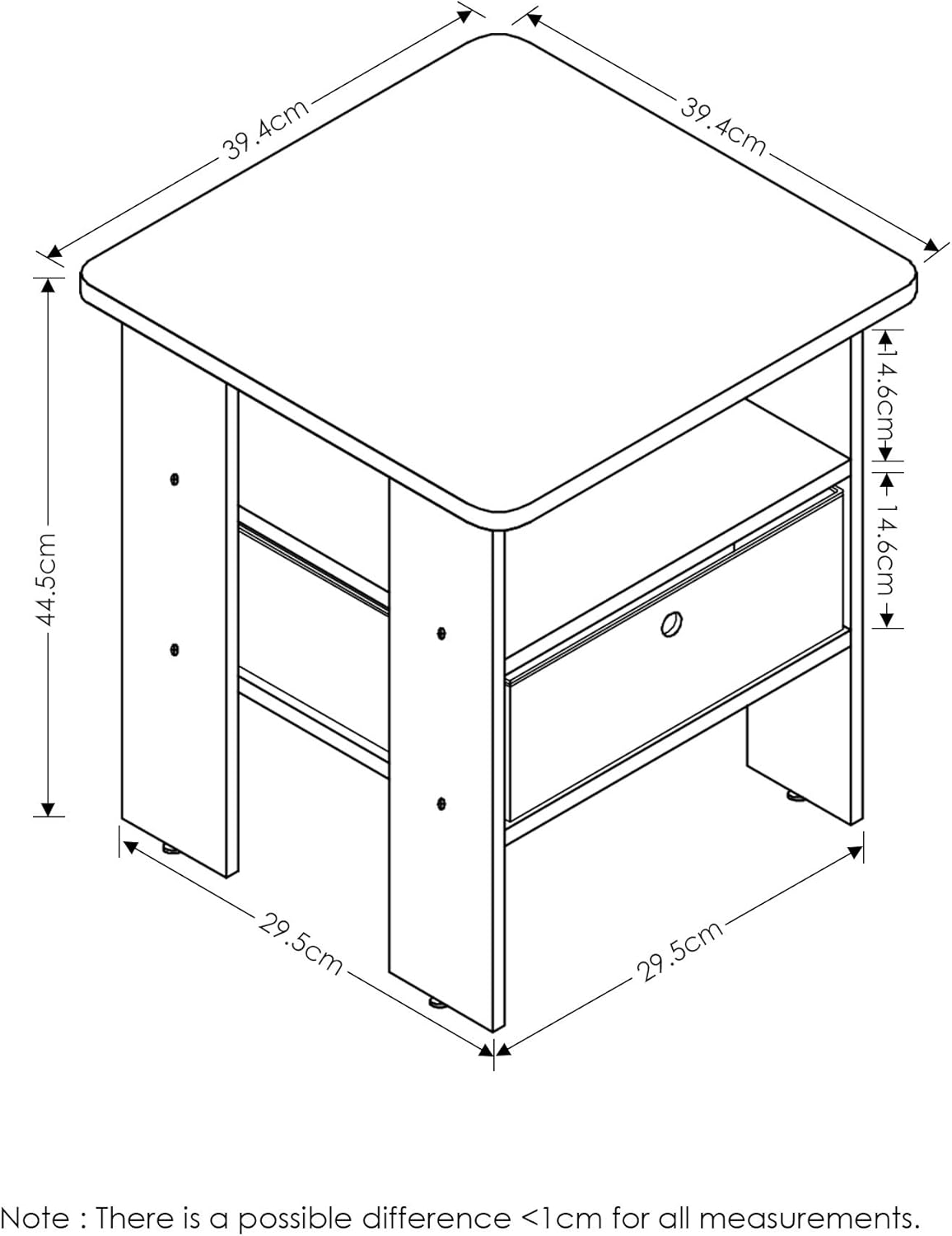 Set of 2 Table with Bin Drawer & 1 Table with Bin Drawer Americano/Medium Brown Y4748