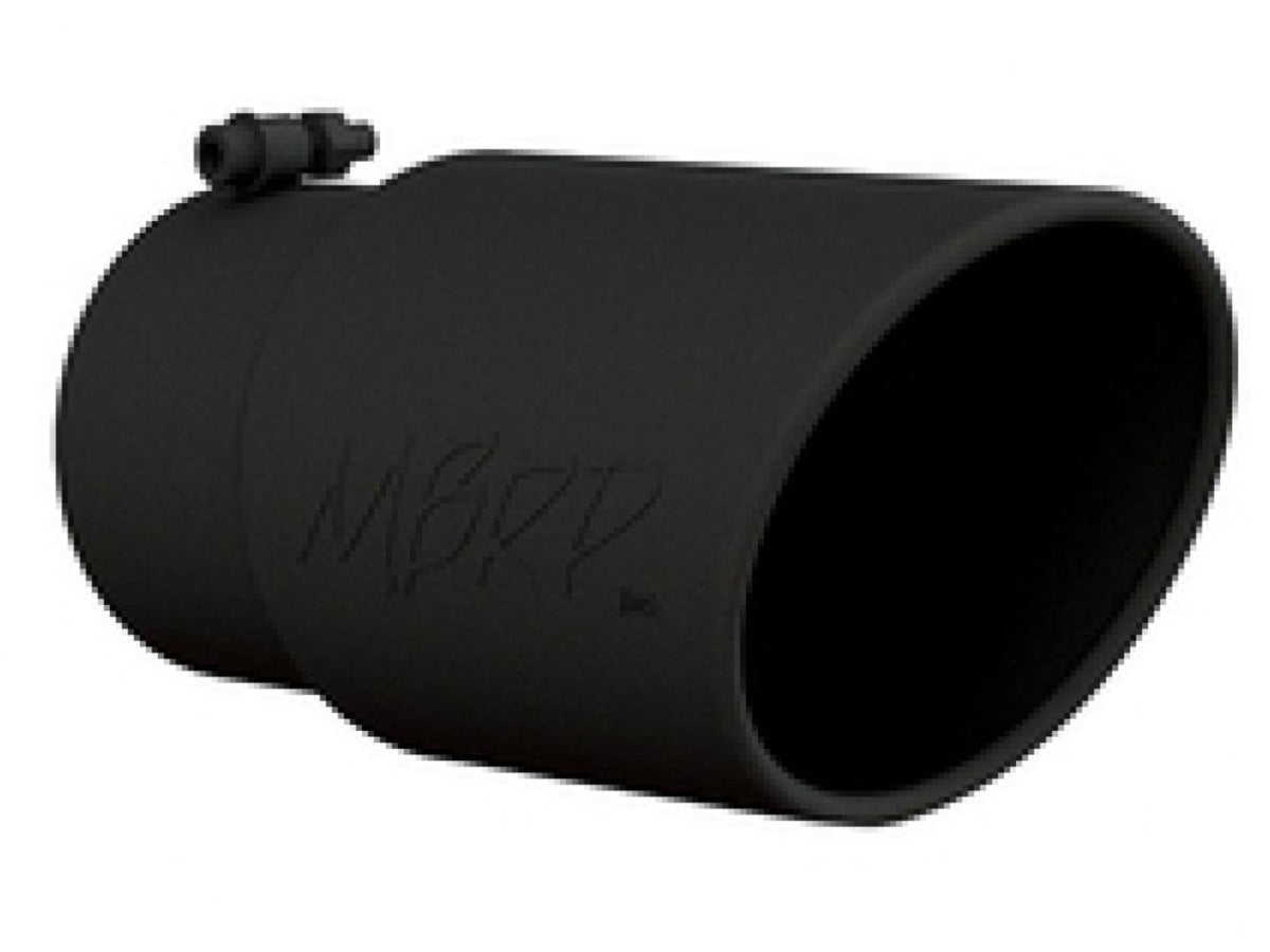 Black 6" Angled Rolled End Exhaust Tip U659092