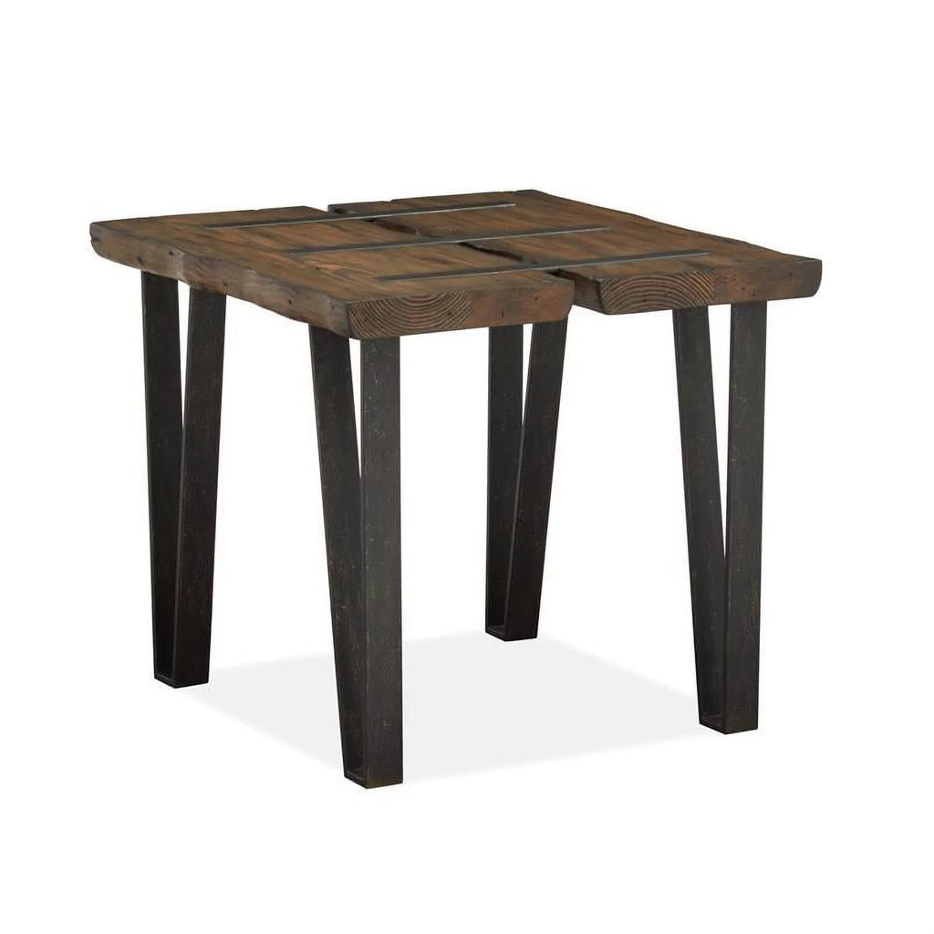 Set of 2 Metal and Wood End Table Q3442