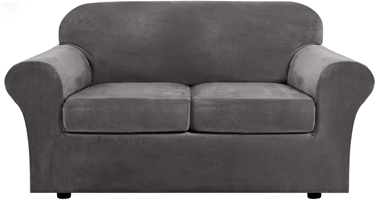 Gray Polyester Loveseat Slipcover Q9312