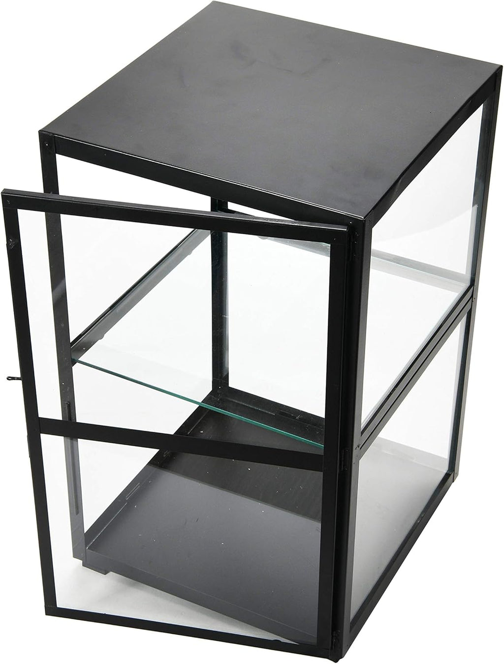 Black Metal & Glass Display Cabinet P40876