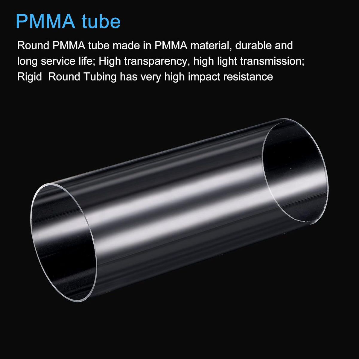 Clear 125mm ID 130mm OD Acrylic Round Tube Pack of 2 G118