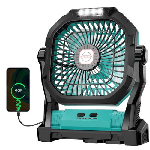 Rechargeable 20000mAh Portable Camping Fan with LED Light V3889